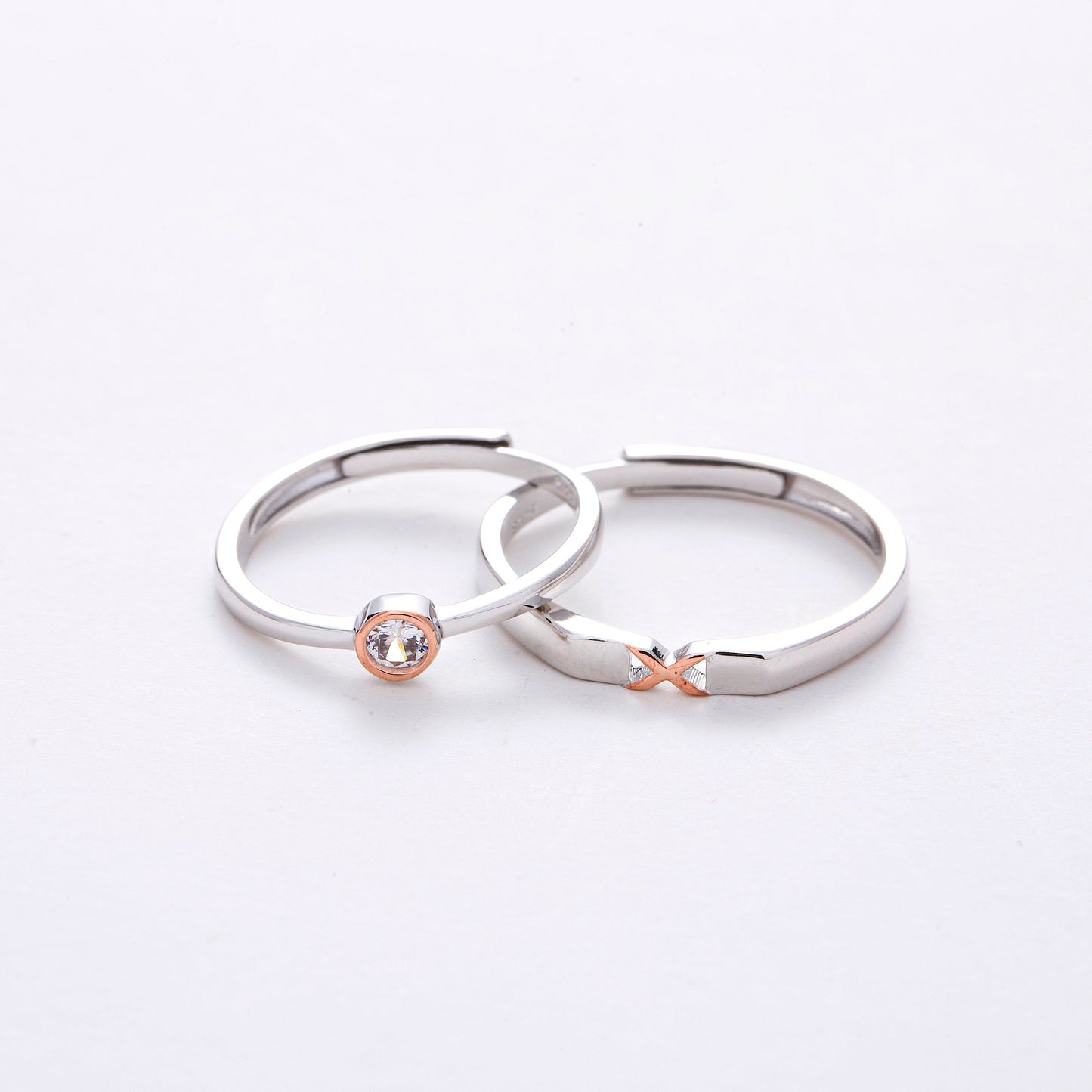 AAA Zircon Dainty Couple Rings