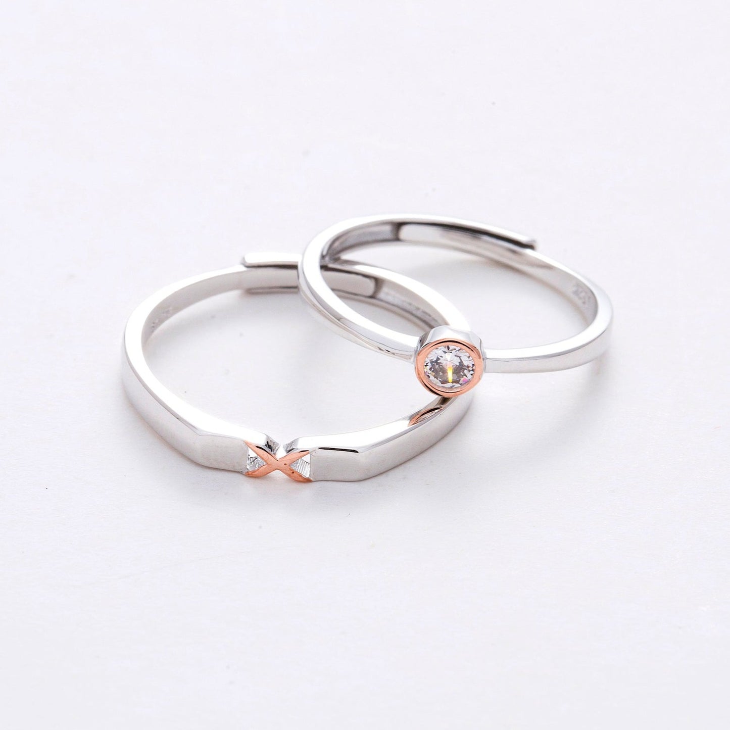 AAA Zircon Dainty Couple Rings