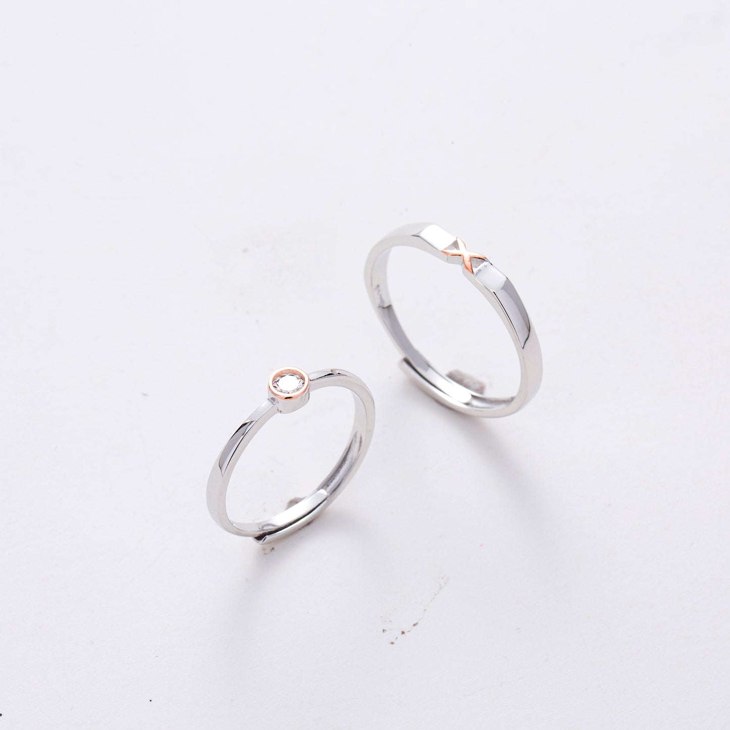 AAA Zircon Dainty Couple Rings