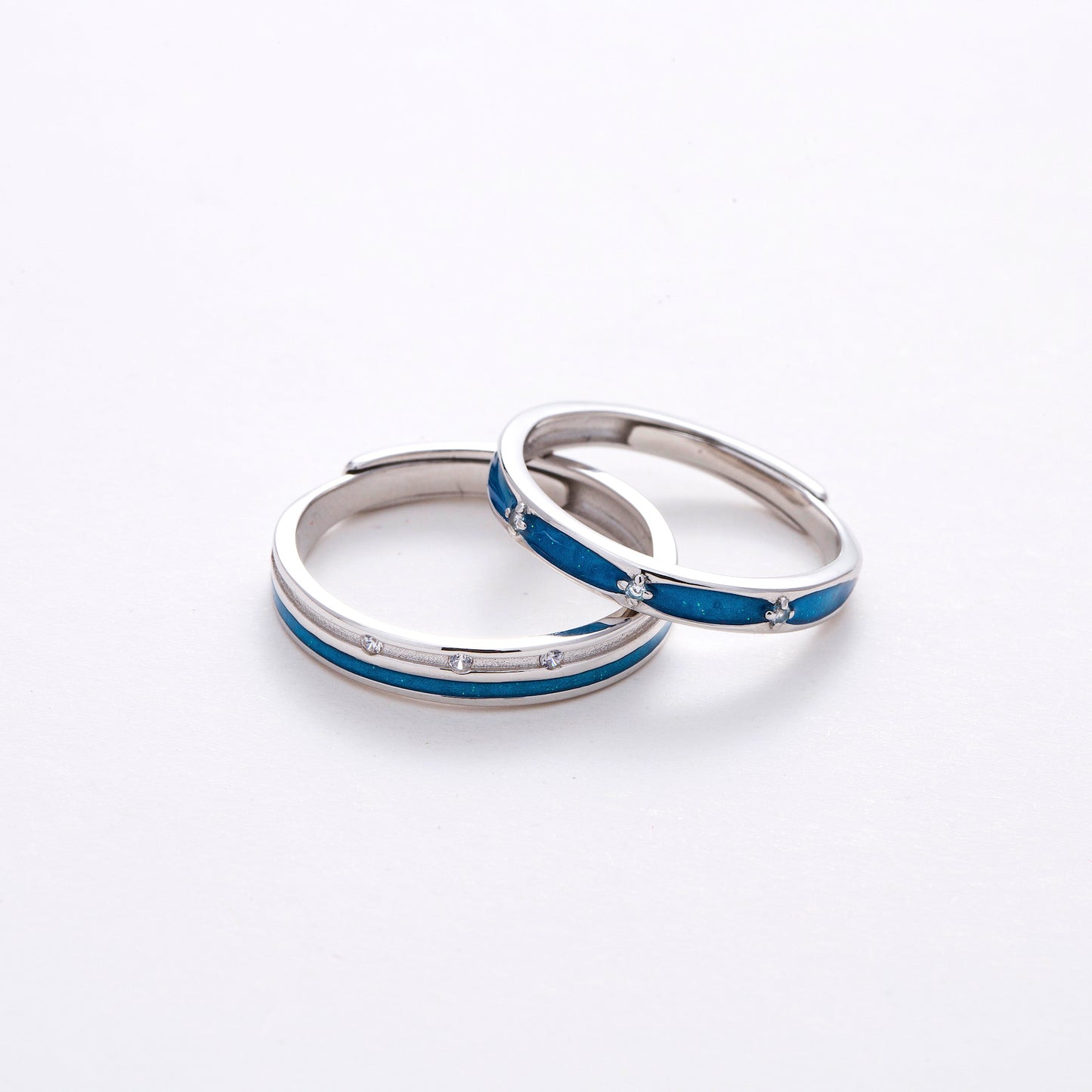 Blue Sky Couple Rings