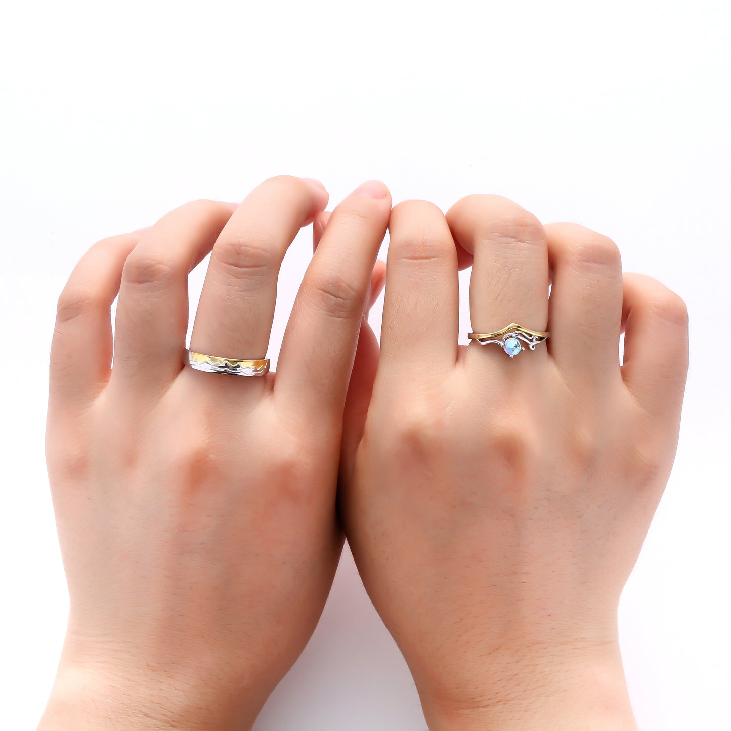 Moonstone Couple Rings