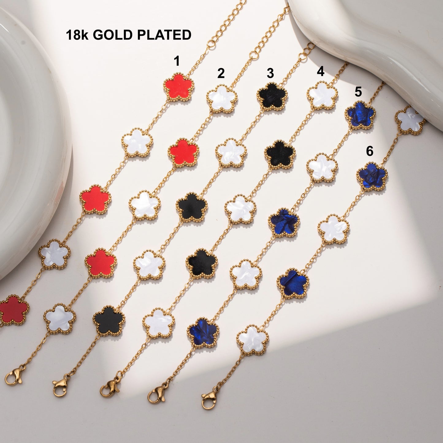 Good Luck Five-Leaf Clover Bracelet