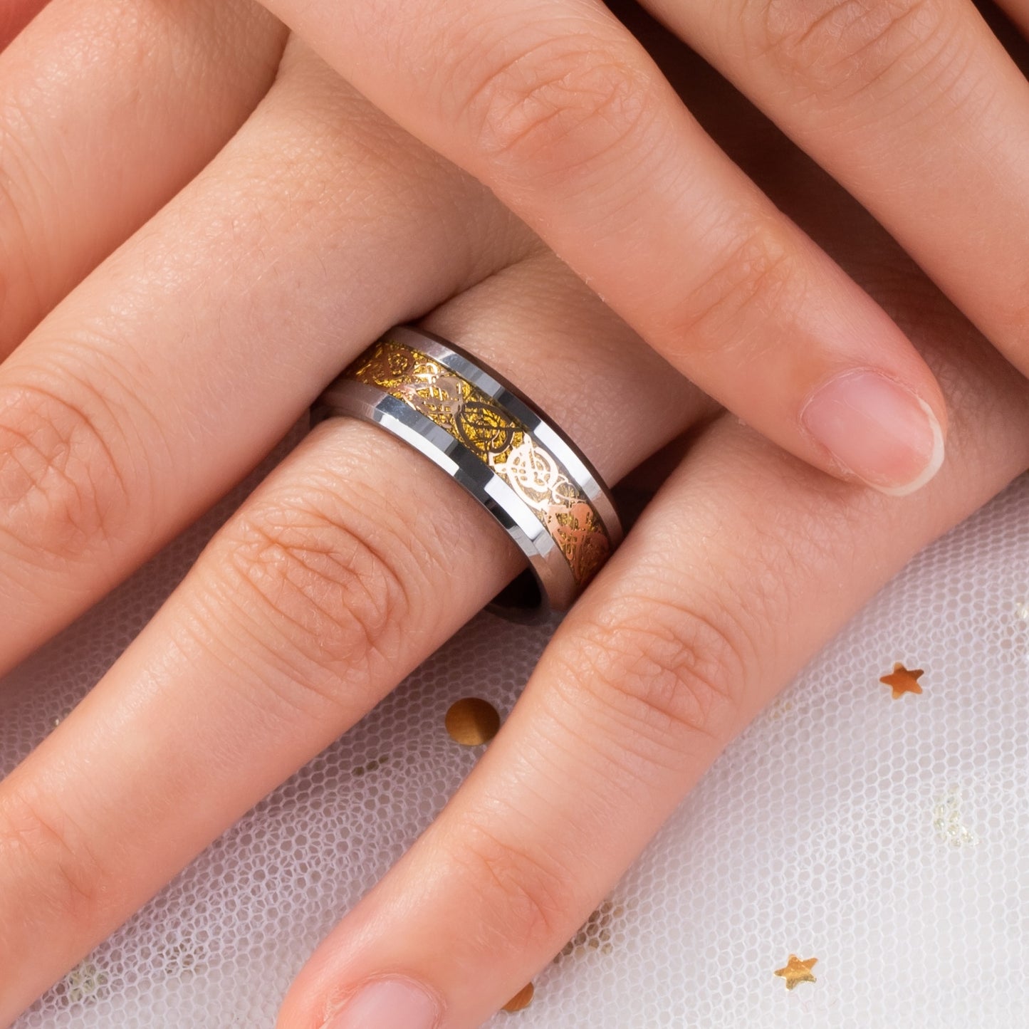 Natural Citrine Tungsten Ring
