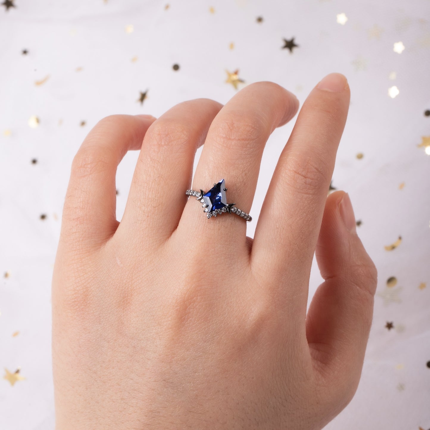 The Azuron - Blue Corundum Promise Ring