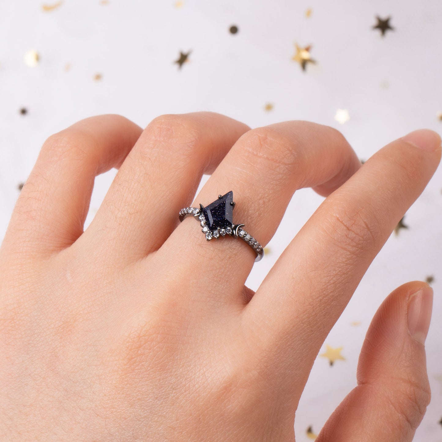 The Midnight - Blue Sandstone Couple Rings