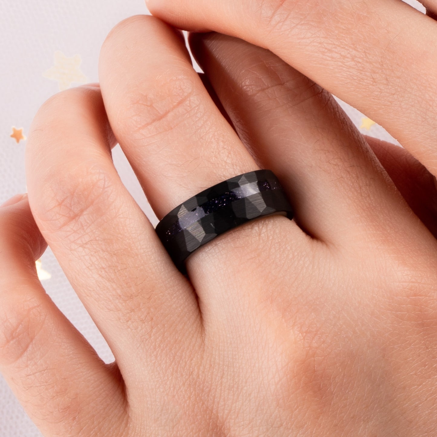 Blue Sandstone Tungsten Men Ring