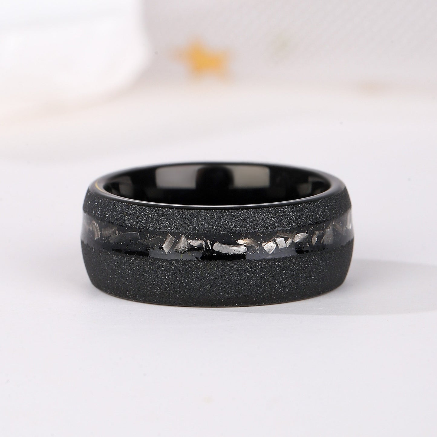 Black Sandstone Meteorite Men Promise Band