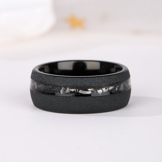 Black Sandstone Meteorite Men Promise Band