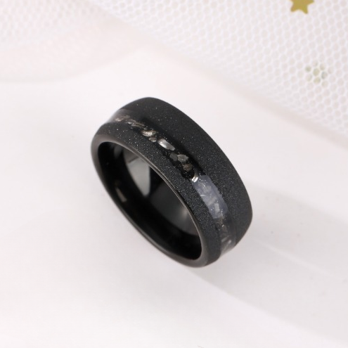 Black Sandstone Meteorite Men Promise Band
