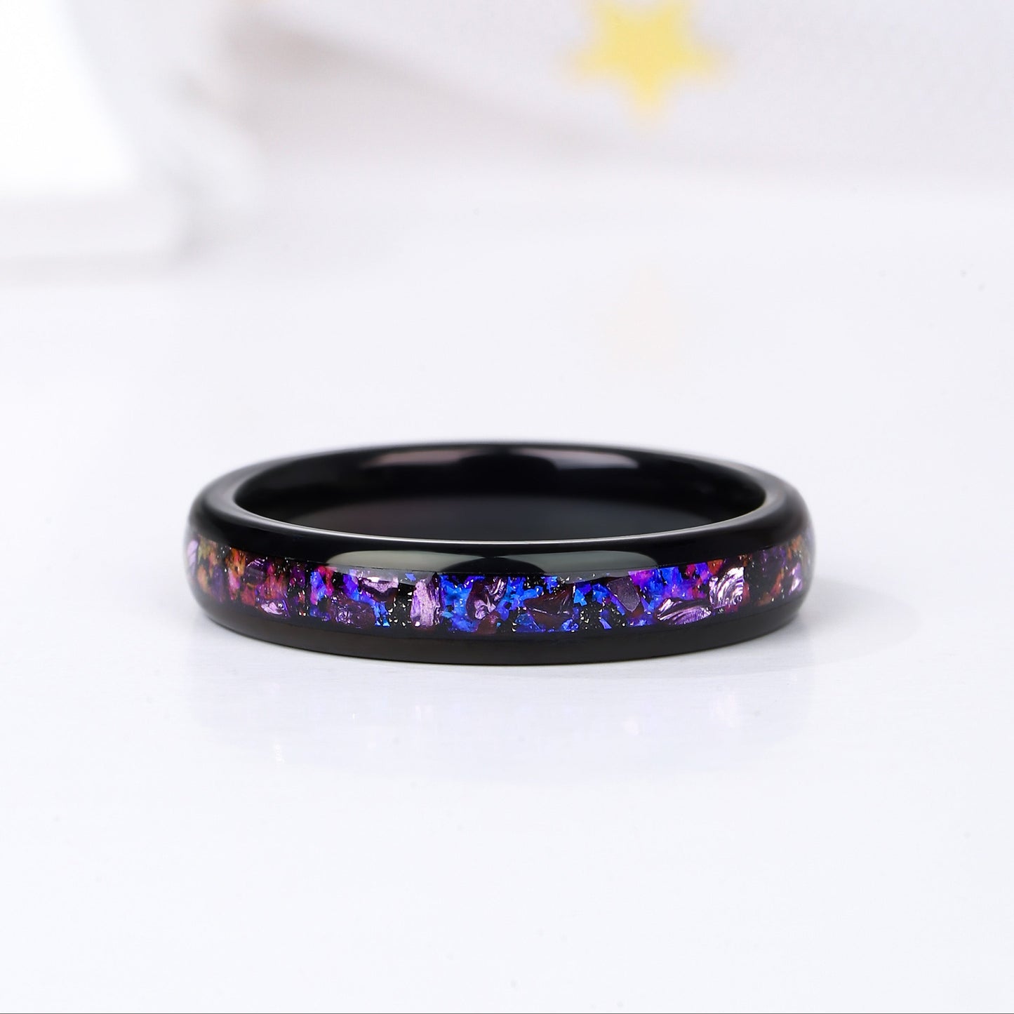 Crushed Amethyst & Sandstone Men Wedding Band