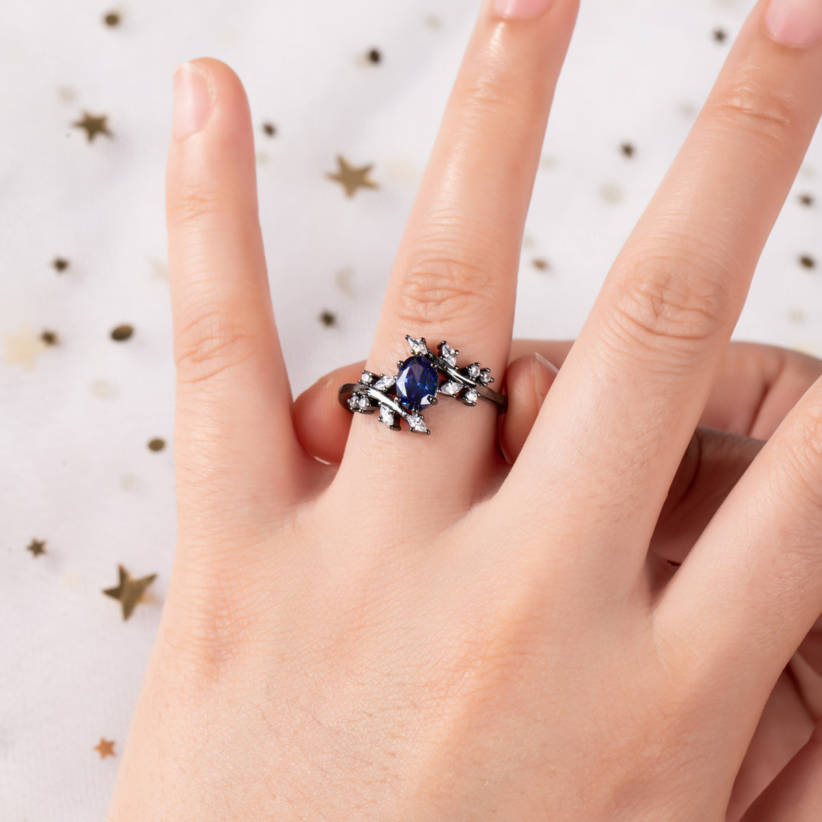 The Bluehour - Blue Corundum Promise Ring