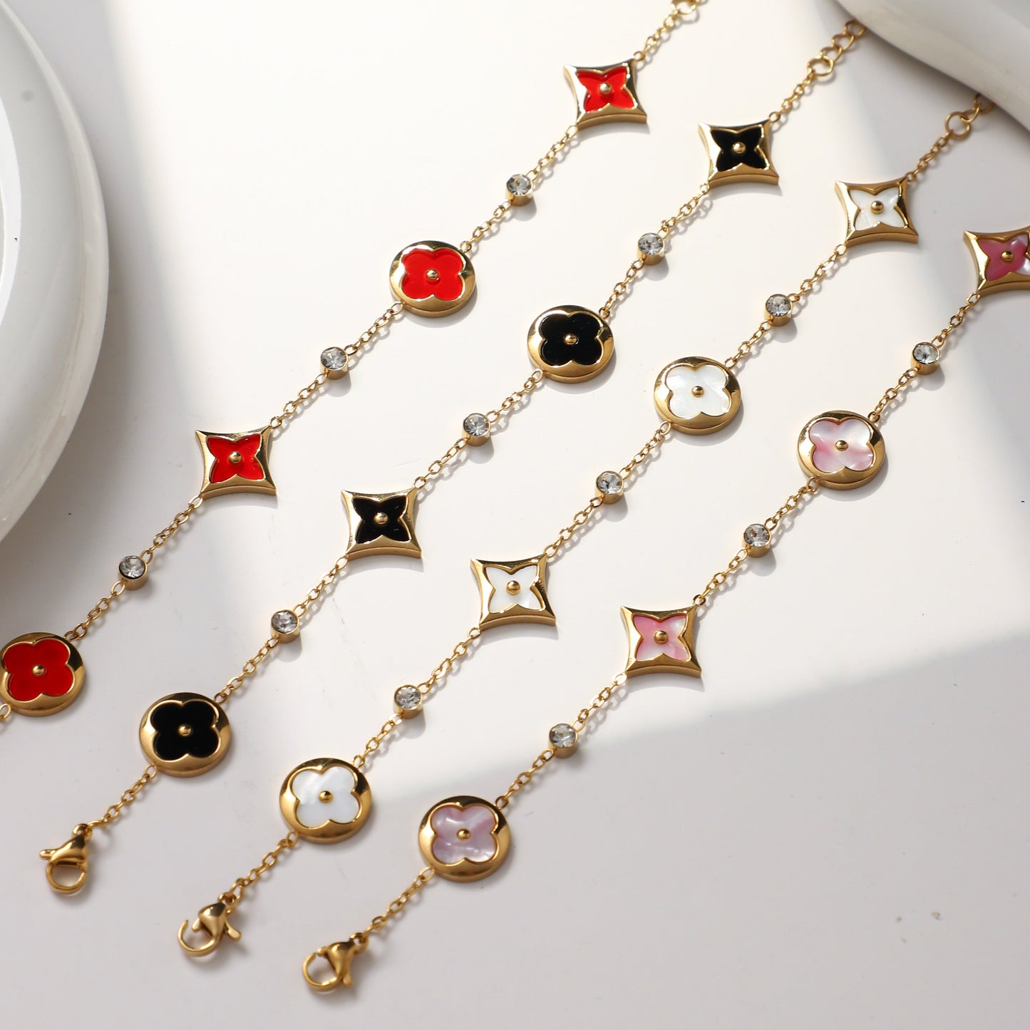 Good Luck Clover & Stars Bracelet