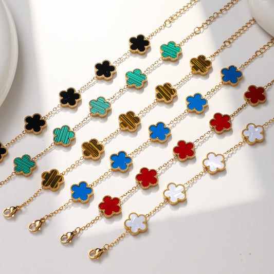 Lucky Charm Four-Leaves Clover Bracelet