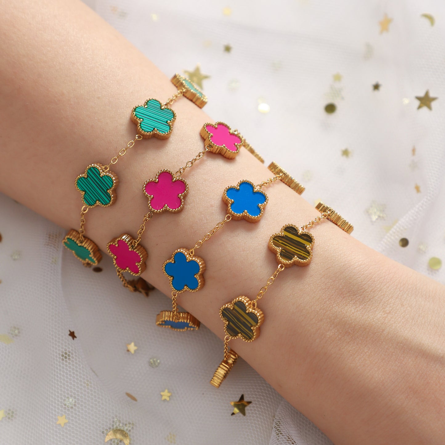Lucky Charm Four-Leaves Clover Bracelet