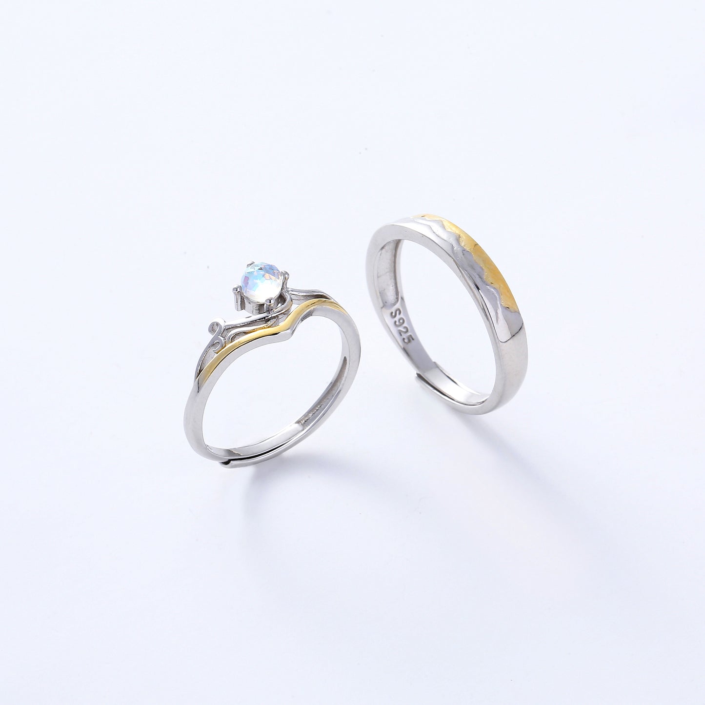 Moonstone Couple Rings