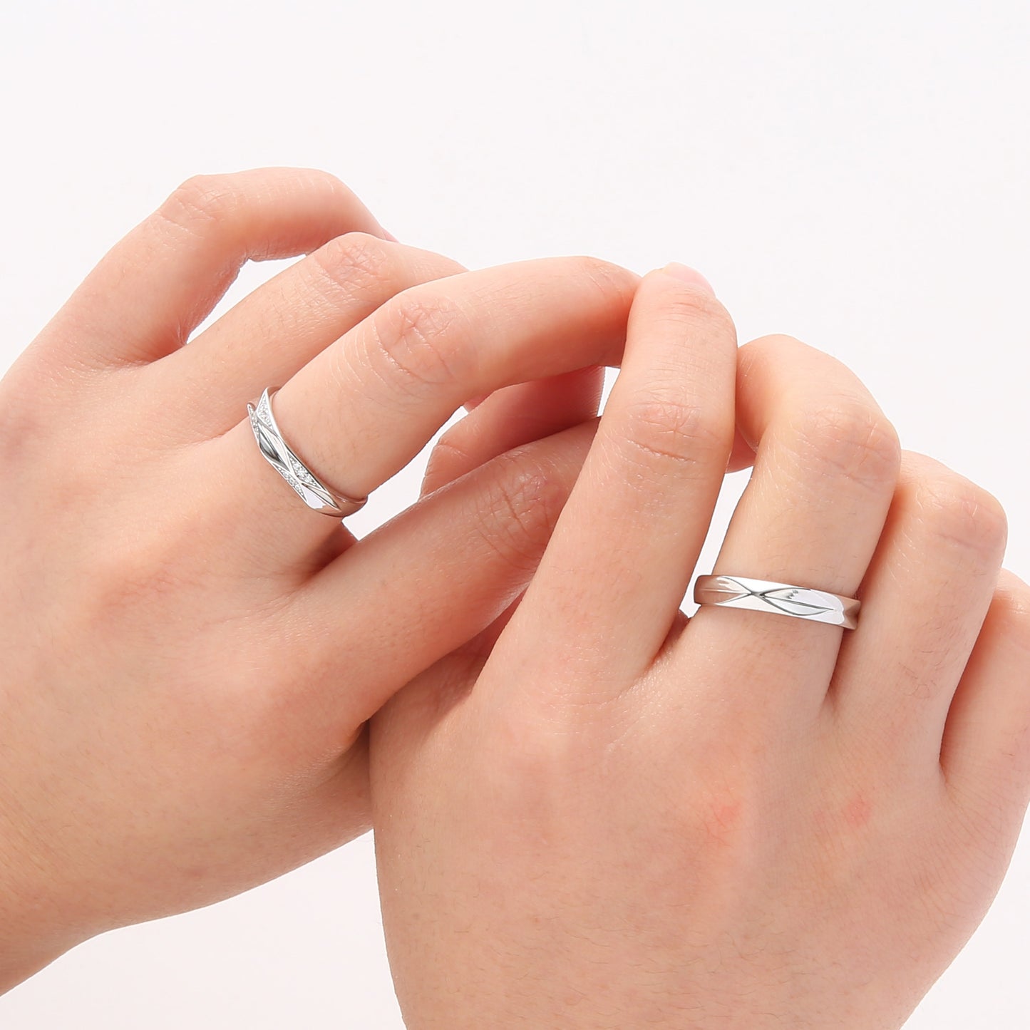 Pandora Geometric Rings | Geometric CZ Couple Rings | AVIJEWELRY