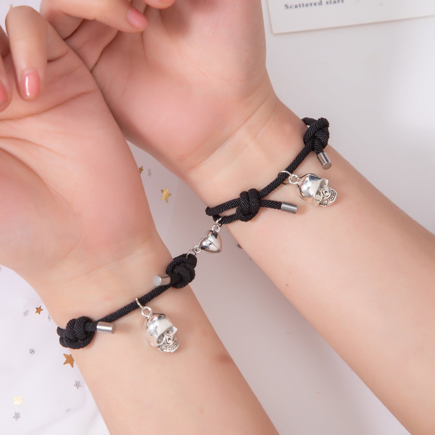 Pumpkin & Skull Matching Halloween Bracelets