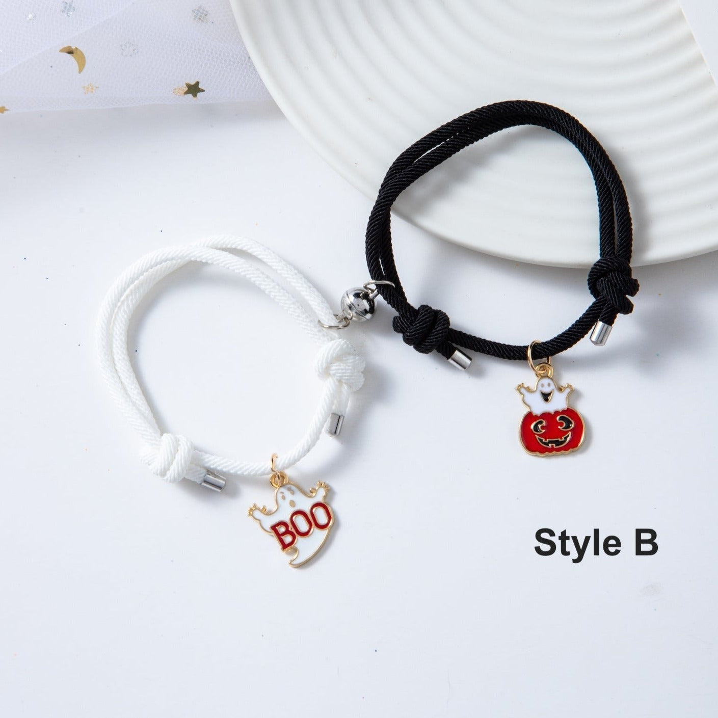 Boo! Ghost Halloween Bracelet Set