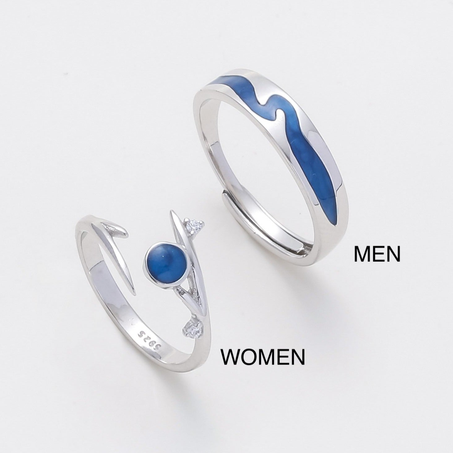 Blue Sky Couple Rings | Blue Couple Rings | AVIJEWELRY