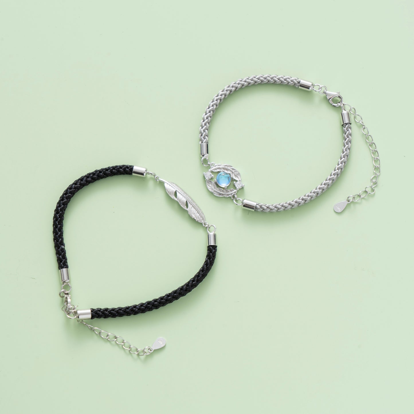 Moonstone Silver Couple Matching Bracelets