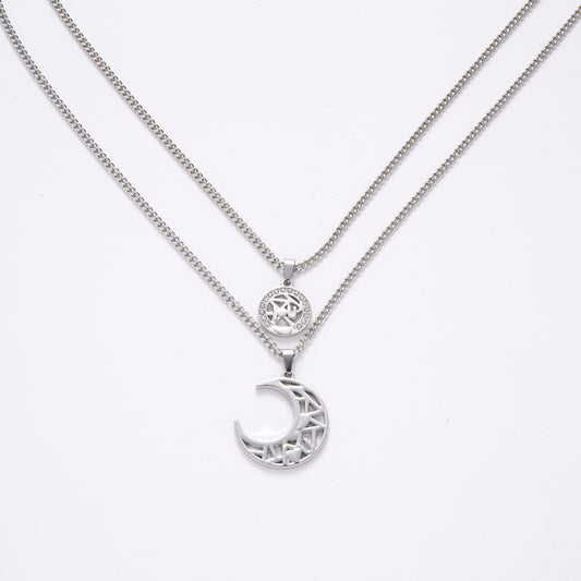 Sun Moon Couple Necklace Set