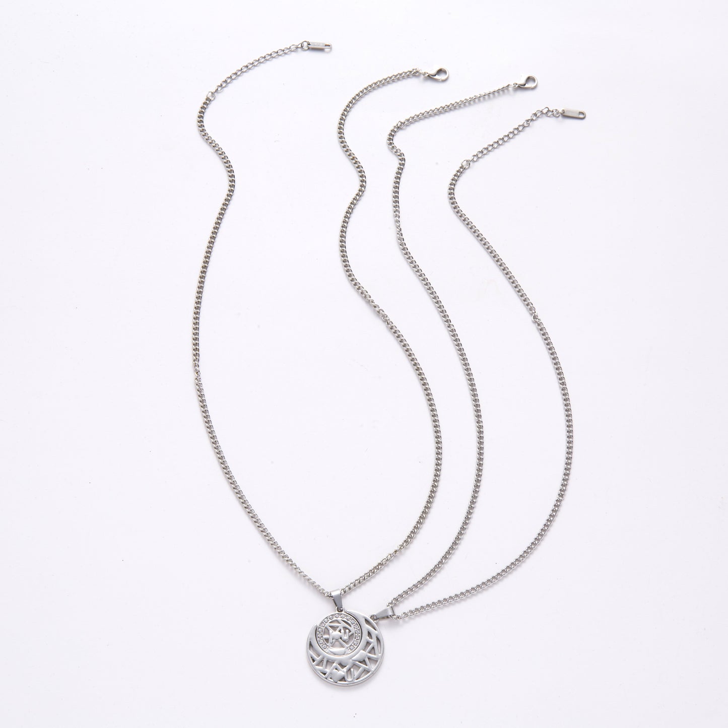 Sun Moon Couple Necklace Set