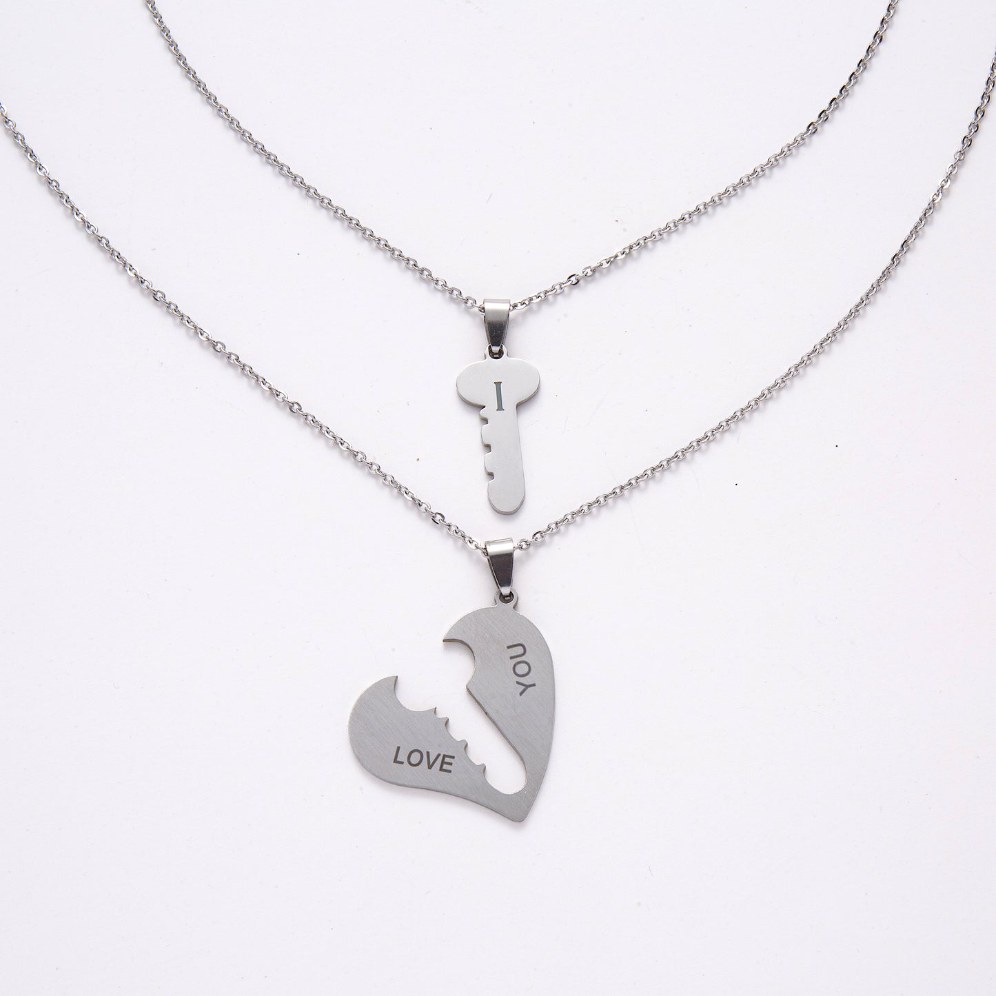 Heart-Key Romantic Couple Necklaces