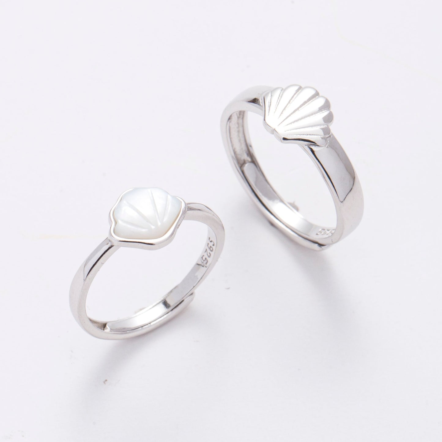 Matching Promise Rings | Shell Couple Rings | AVIJEWELRY