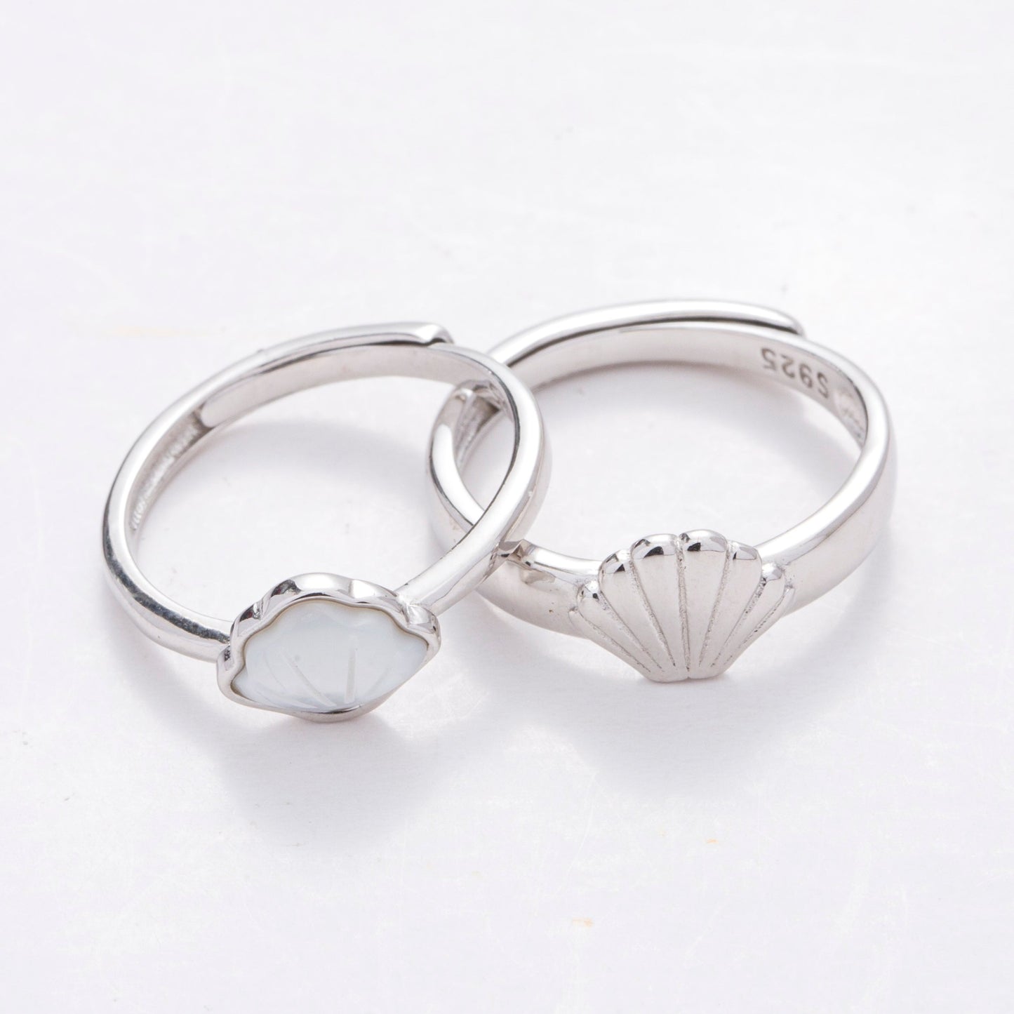 Matching Promise Rings | Shell Couple Rings | AVIJEWELRY