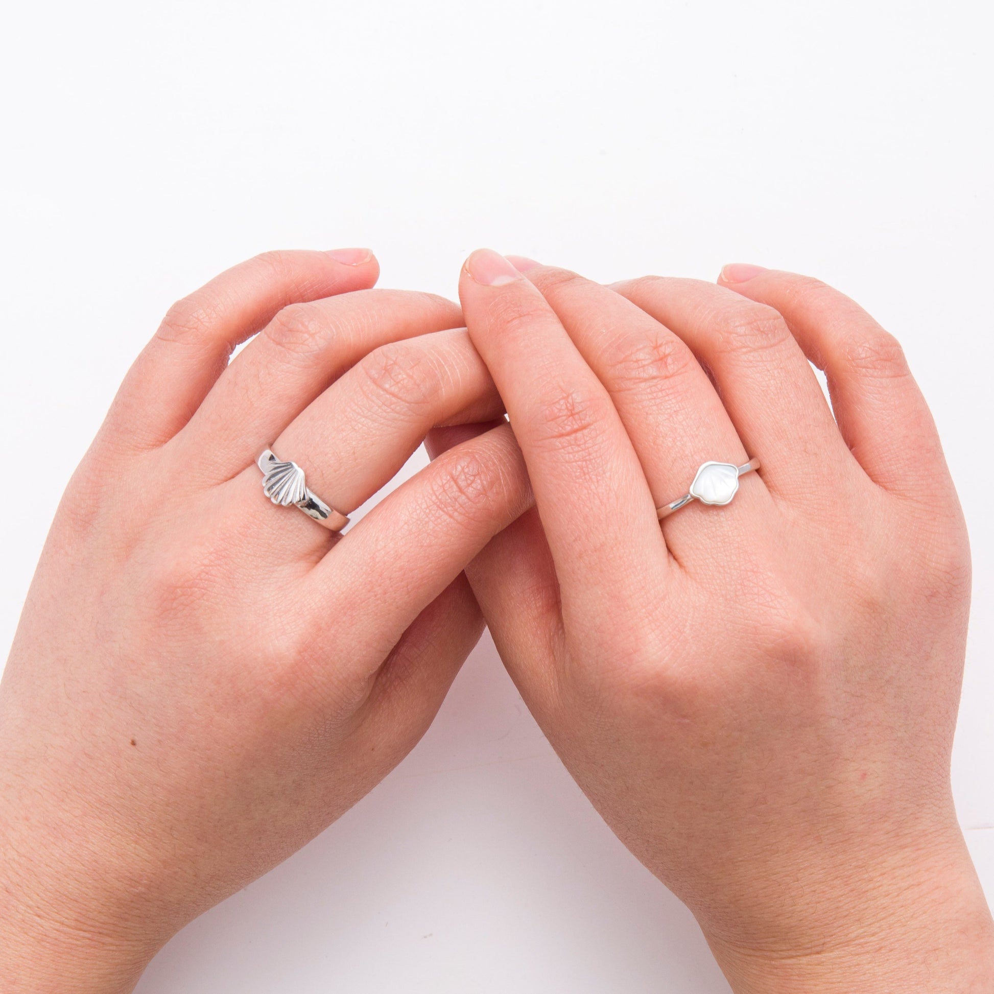 Matching Promise Rings | Shell Couple Rings | AVIJEWELRY