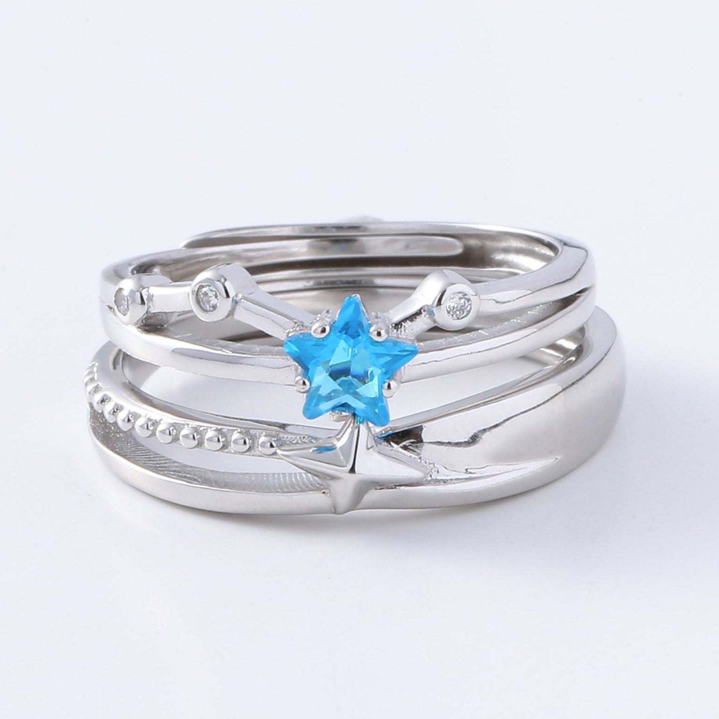 CZ Star Couple Rings | Star Couple Rings | AVIJEWELRY