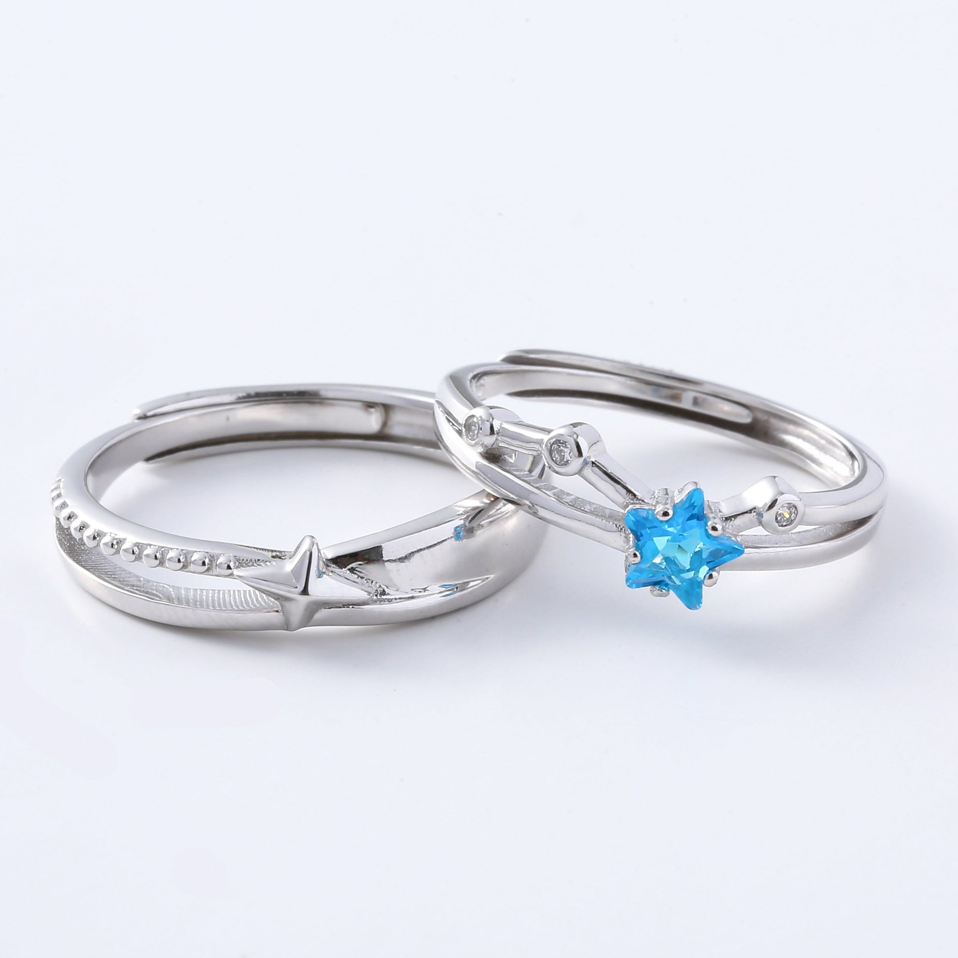 CZ Star Couple Rings | Star Couple Rings | AVIJEWELRY