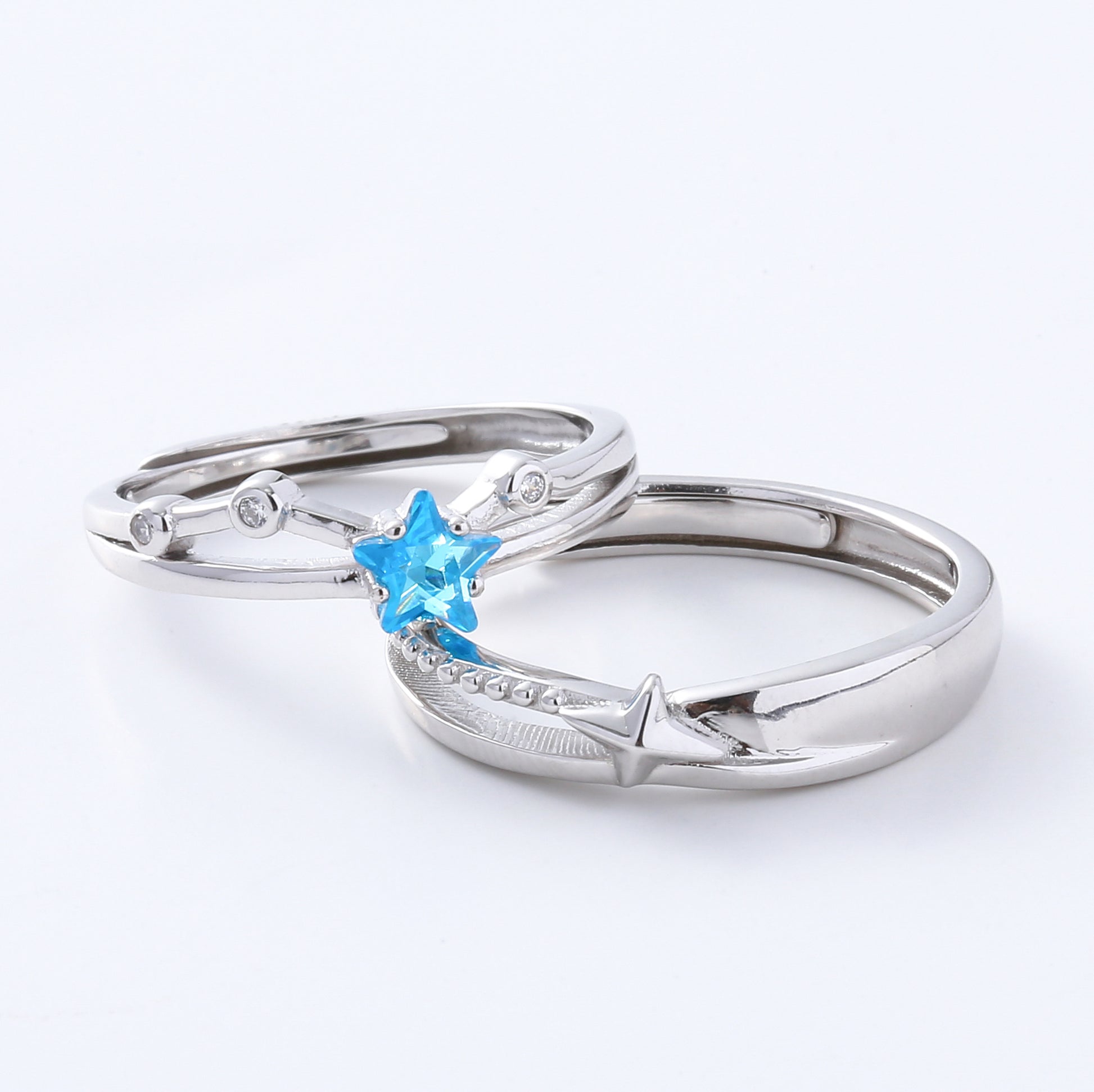 CZ Star Couple Rings | Star Couple Rings | AVIJEWELRY