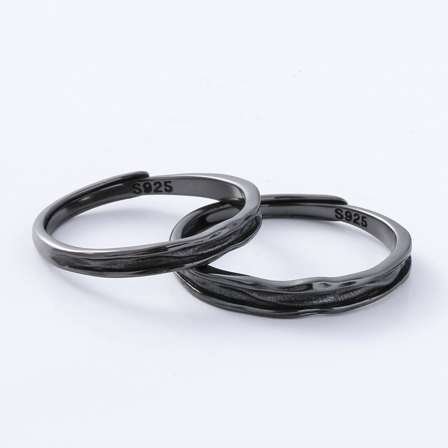 Black Pattern Couple Rings | Black Rings | AVIJEWELRY