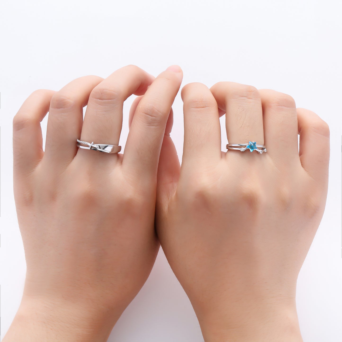 CZ Star Couple Rings | Star Couple Rings | AVIJEWELRY