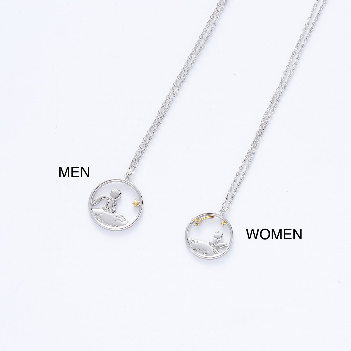 925 Sterling Silver Couple Necklaces